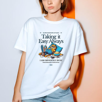 Oversized T-Shirt with Funny Cartoon Graphic