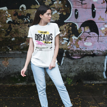 Keep Your Dream Alive Printed Cotton Oversize T-shirt