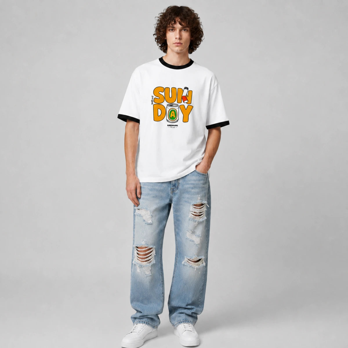 SunDay Oversized Graphic Tee – Unisex Ringer T-Shirt