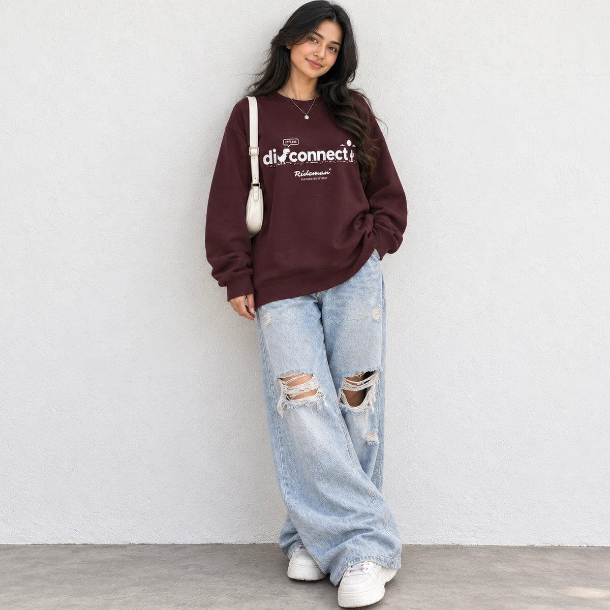 Disconnect Graphic Oversized Heavyweight Sweatshirt