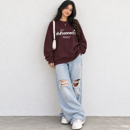 Disconnect Graphic Oversized Heavyweight Sweatshirt