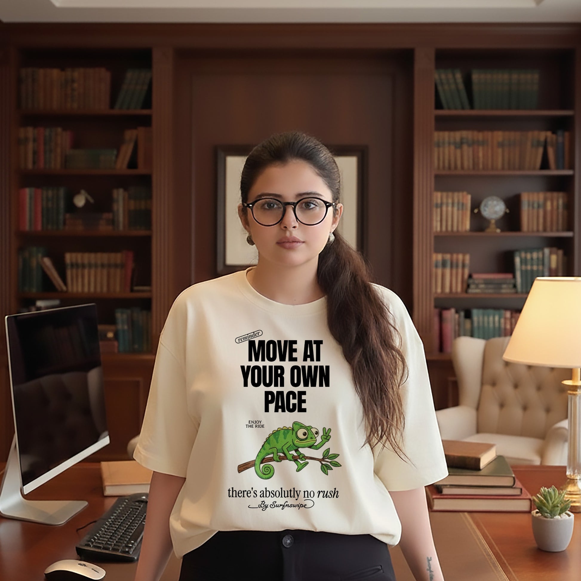 Move At Your Own Pace Unisex Oversized T-Shirt