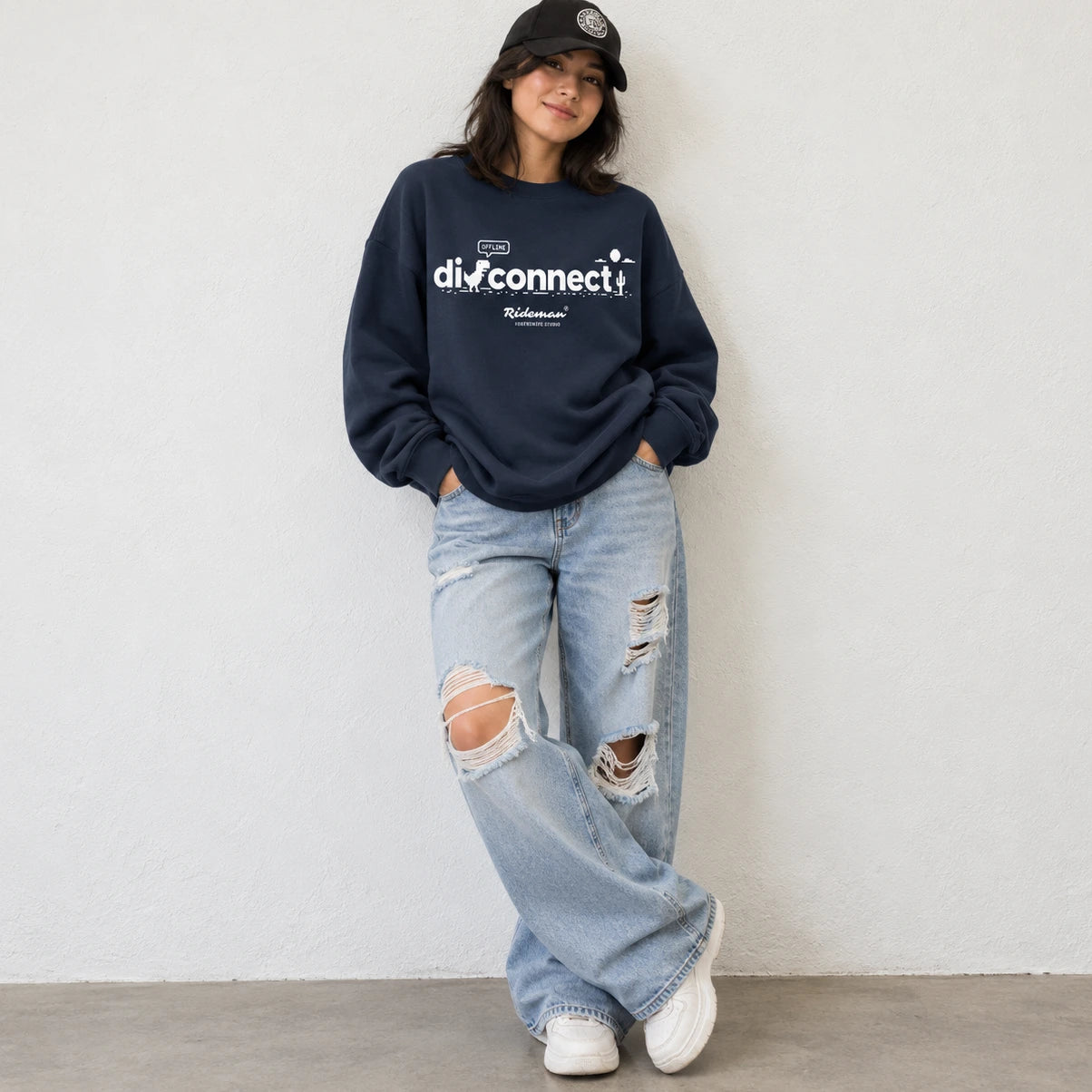 Disconnect Graphic Oversized Heavyweight Sweatshirt