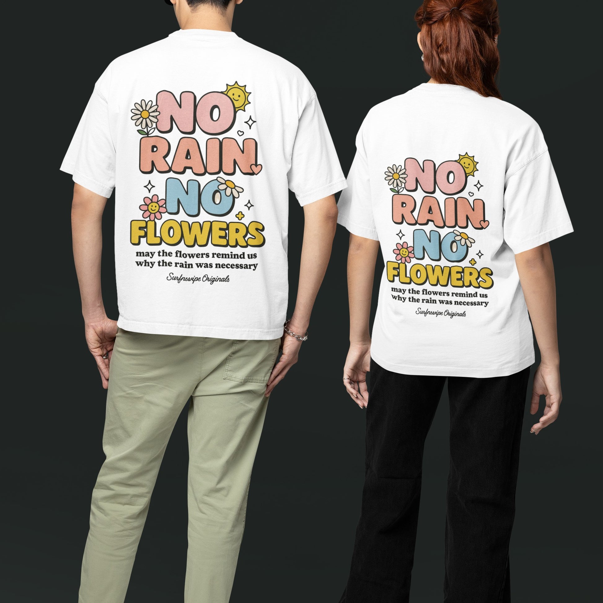 No Rain No Flowers Retro T-Shirt 