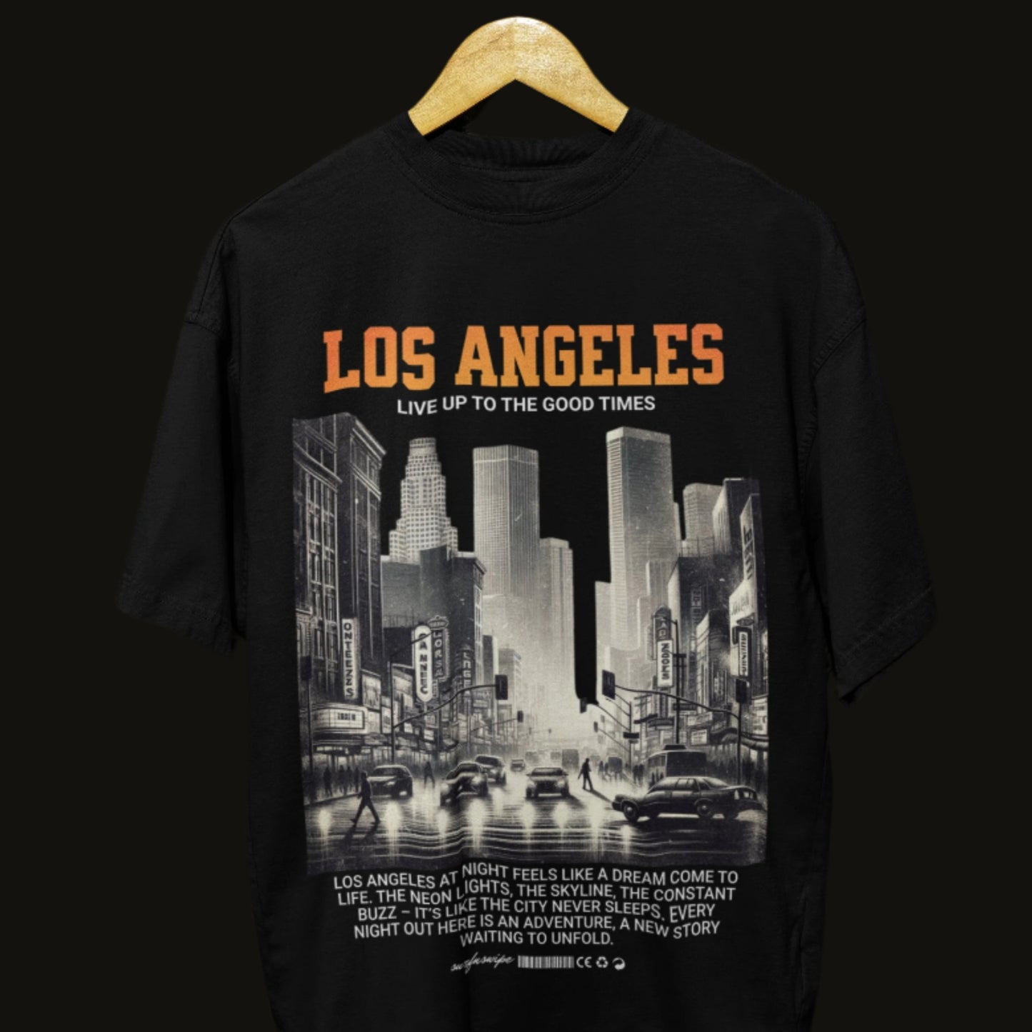 Oversized Los Angeles City Nights Graphic Tee