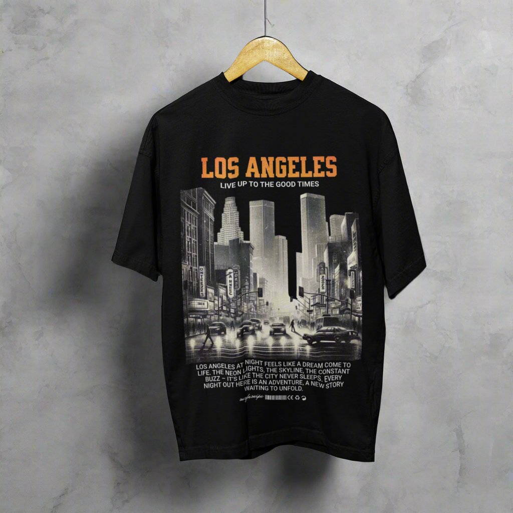 Oversized Los Angeles City Nights Graphic Tee