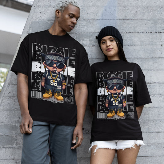 Oversized Men Cotton Biggie Print Graphic T-shirt