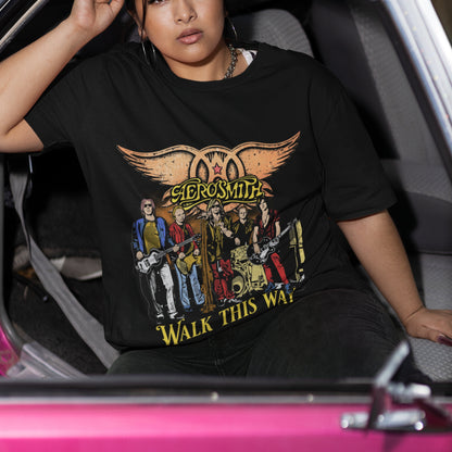Oversized Aerosmith Band Graphic T-Shirt 