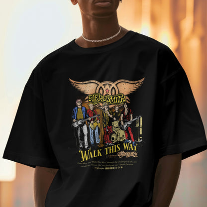 Oversized Aerosmith Band Graphic T-Shirt 