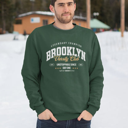 Oversized Brooklyn Varsity Club Green Sweatshirt
