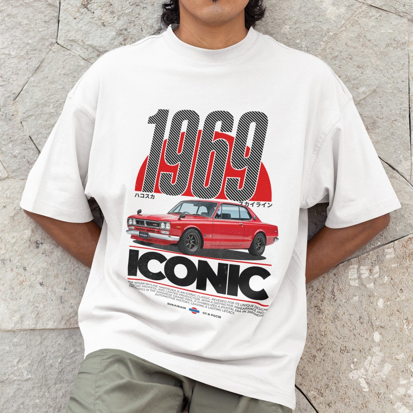 Oversized Hakosuka GT-R V8 T-Shirt for JDM Enthusiasts