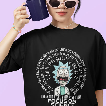 Oversized Rick and Morty "Love is a Chemical Reaction" T-Shirt