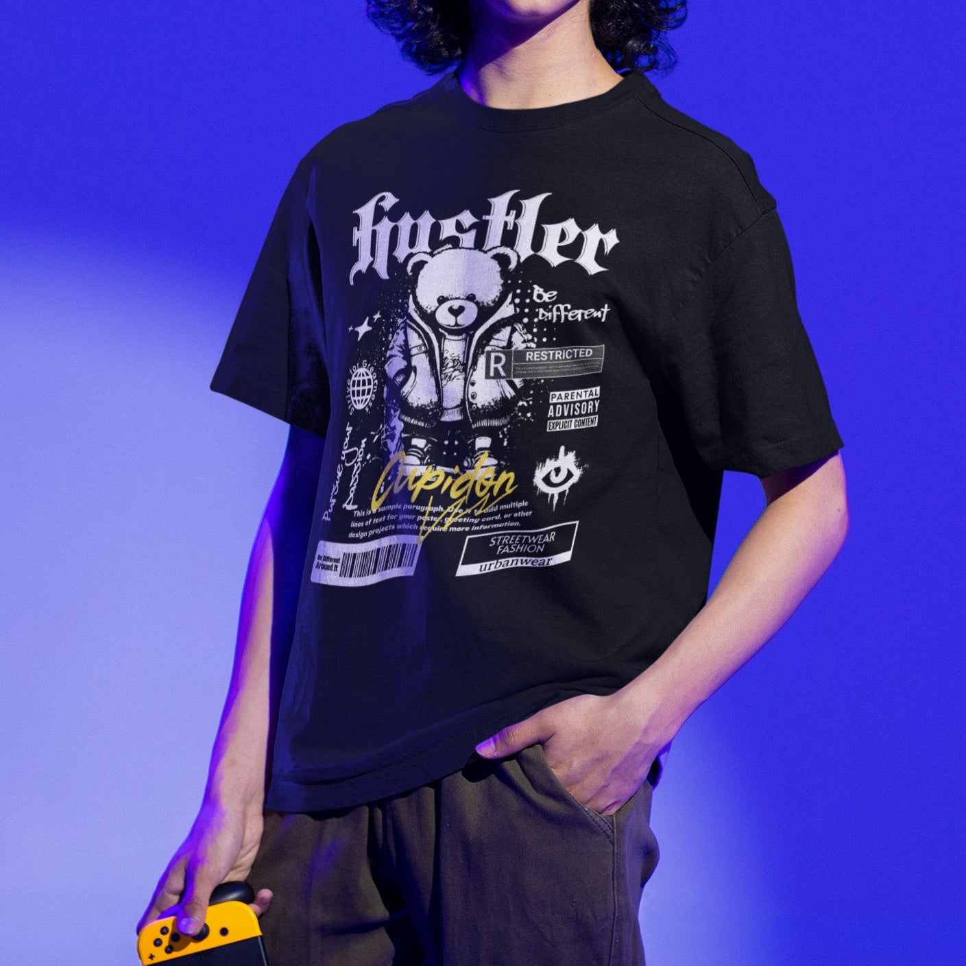 Heavy Cotton Oversized Tee with Streetwear Hustler Vibes