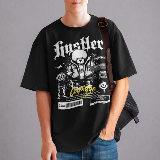 Heavy Cotton Oversized Tee with Streetwear Hustler Vibes