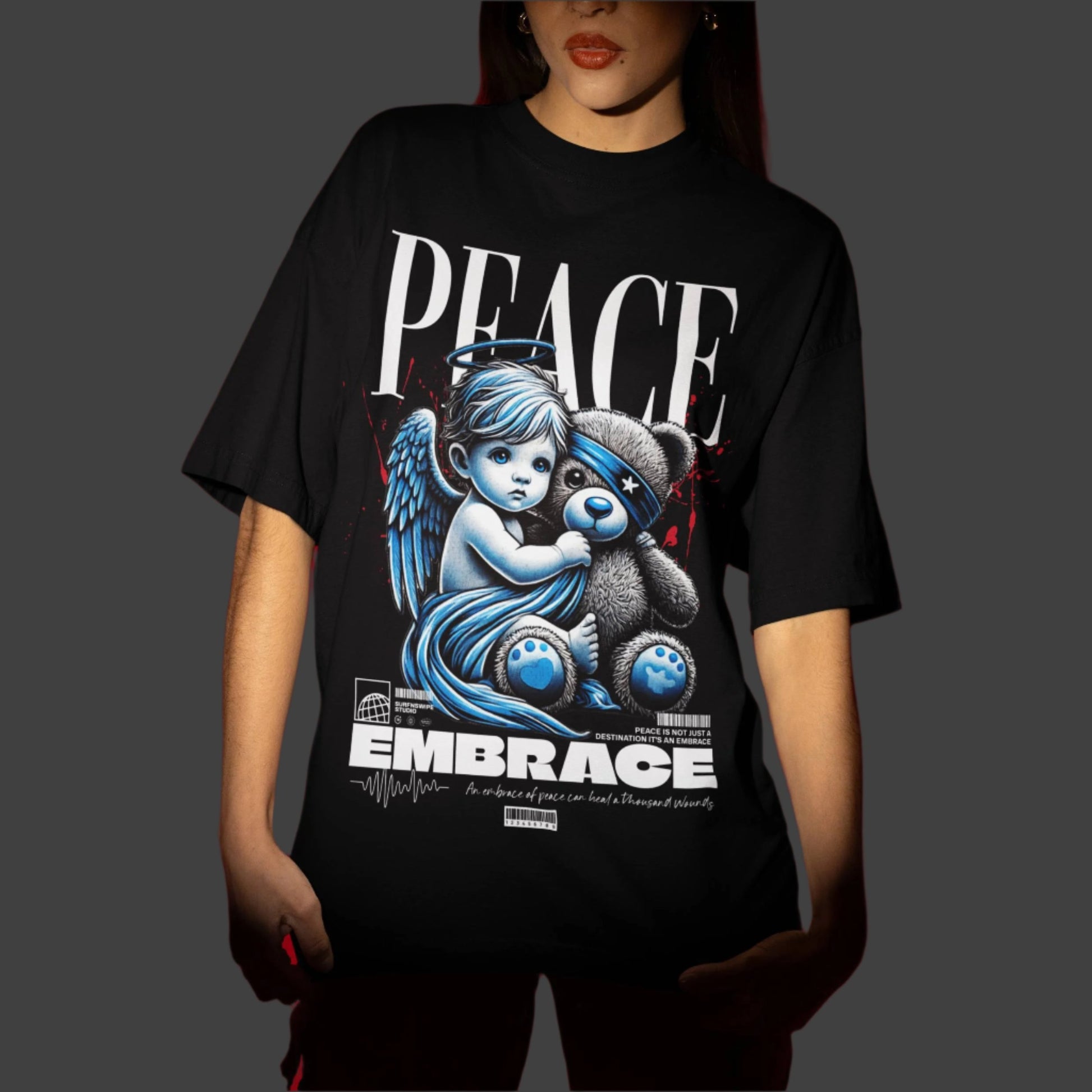 Printed Drop-Shoulder Sleeves Unisex Oversized T-shirt