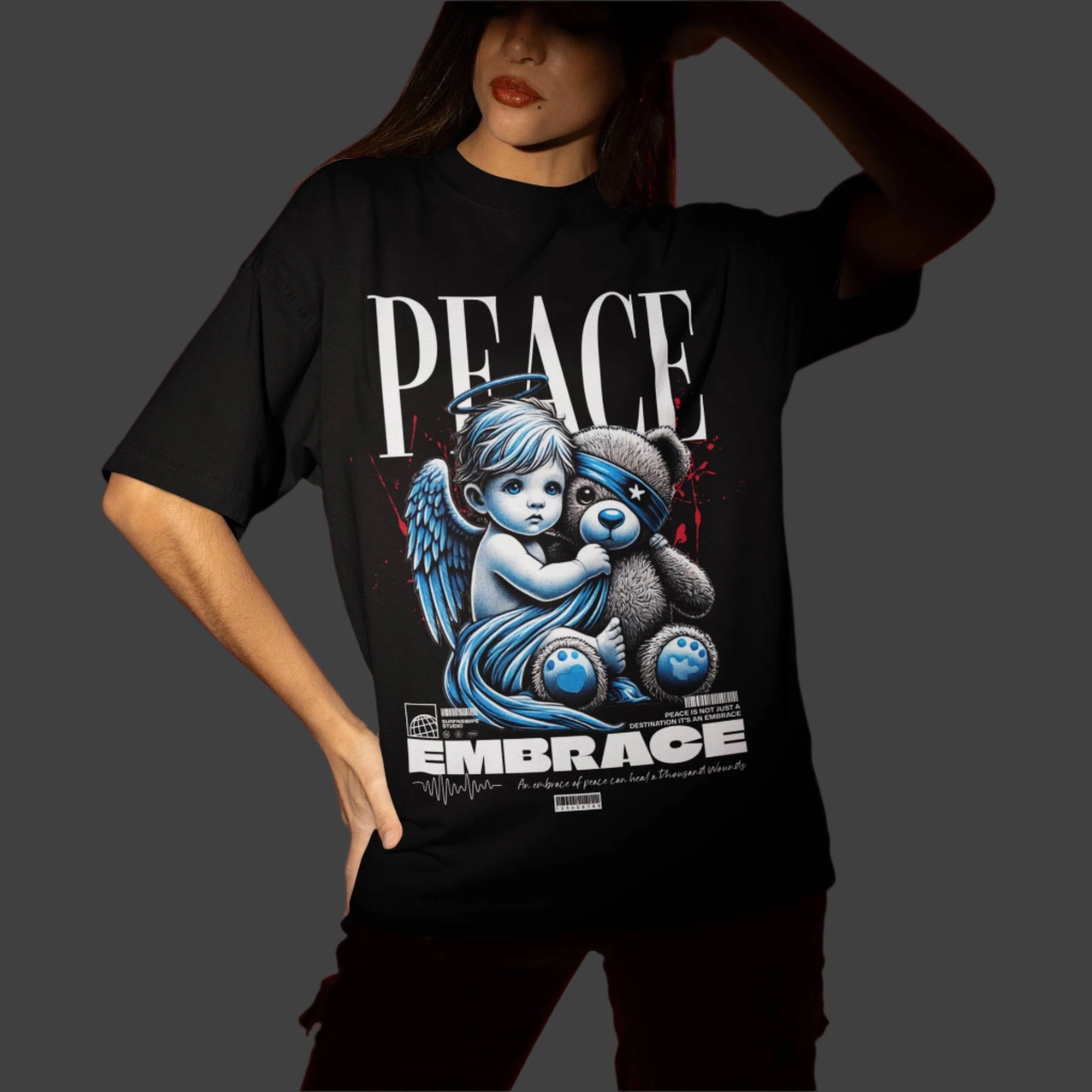 Printed Drop-Shoulder Sleeves Unisex Oversized T-shirt