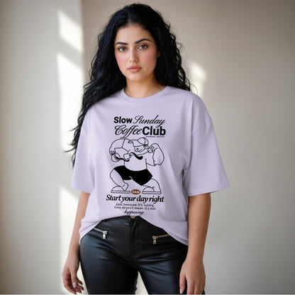Slow Sunday Coffee Club Oversized Tee