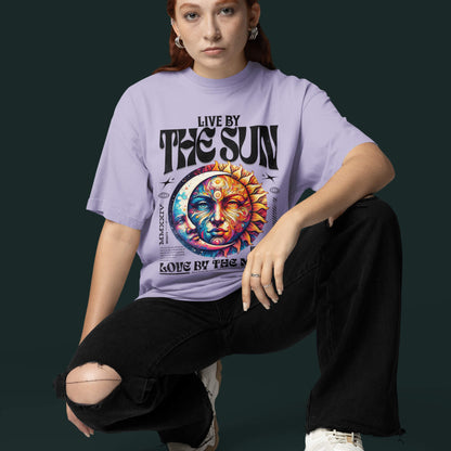 Sun & Moon Slogan Printed Oversize T-shirt