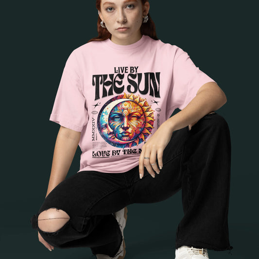 Sun & Moon Slogan Printed Oversize T-shirt