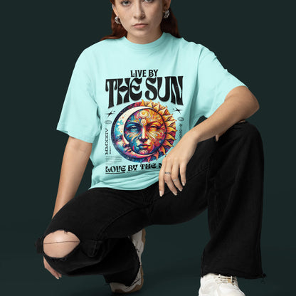 Sun & Moon Slogan Printed Oversize T-shirt