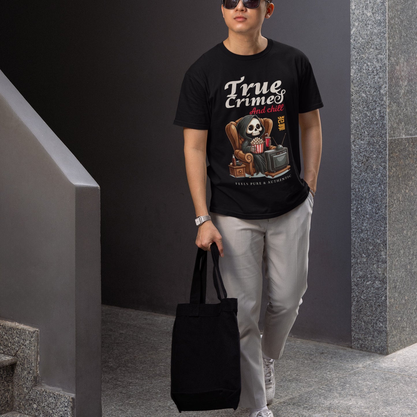 True Crimes & Chill Printed  Unisex Oversize Cotton Tee