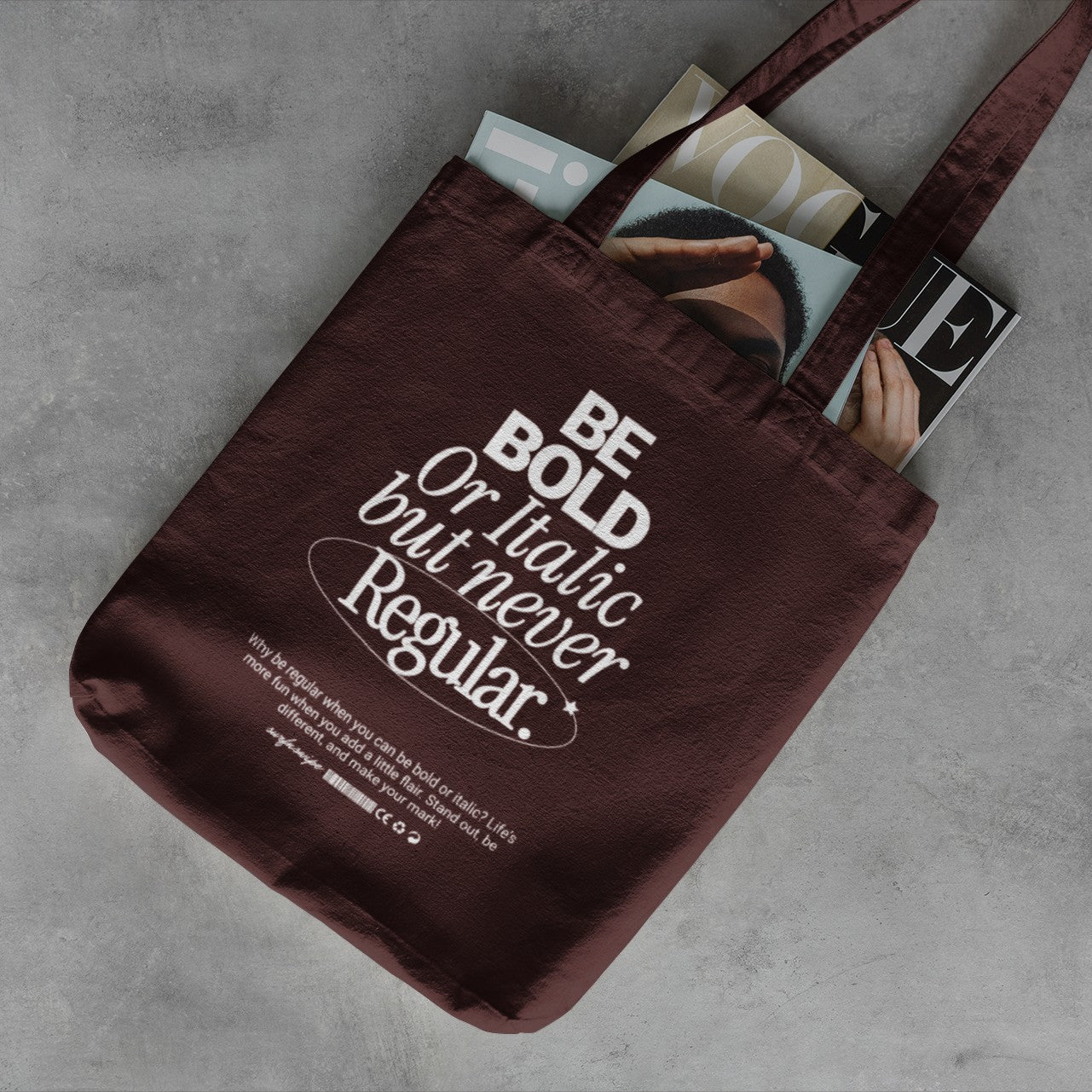 Typographic Quote Printed  Canvas Tote Bag