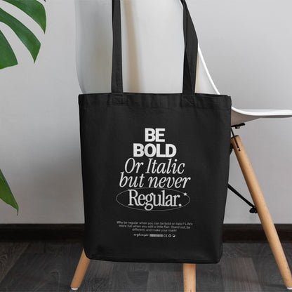 Typographic Quote Printed  Canvas Tote Bag