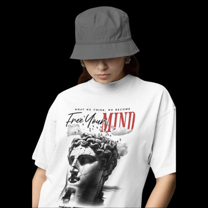 Unisex Terry Oversize Tee with Free Your Mind Graphic