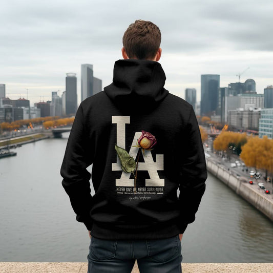 Unisex Urban Oversized Black LA Hoodie