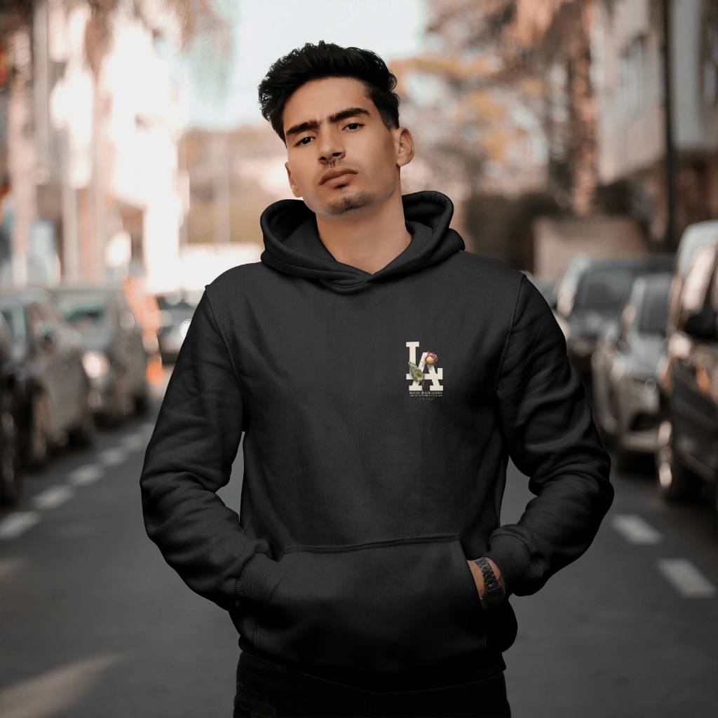 Unisex Urban Oversized Black LA Hoodie