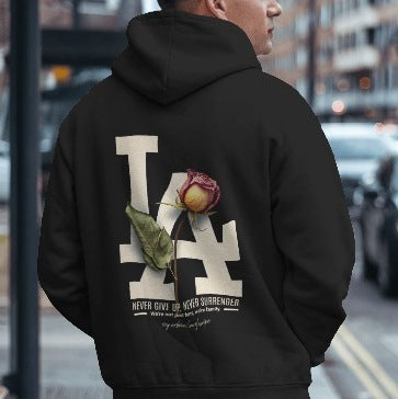 Unisex Urban Oversized Black LA Hoodie