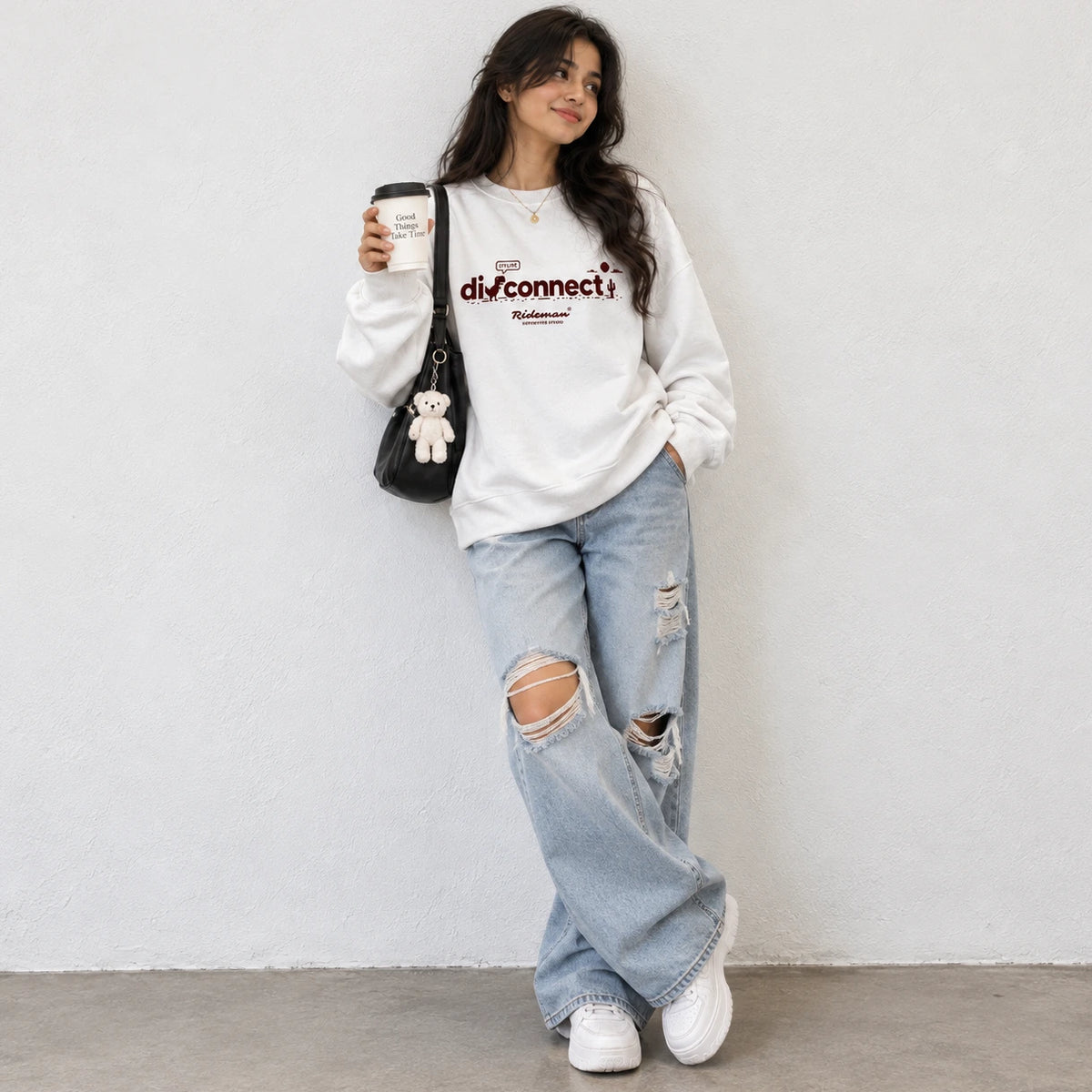 Disconnect Graphic Oversized Heavyweight Sweatshirt
