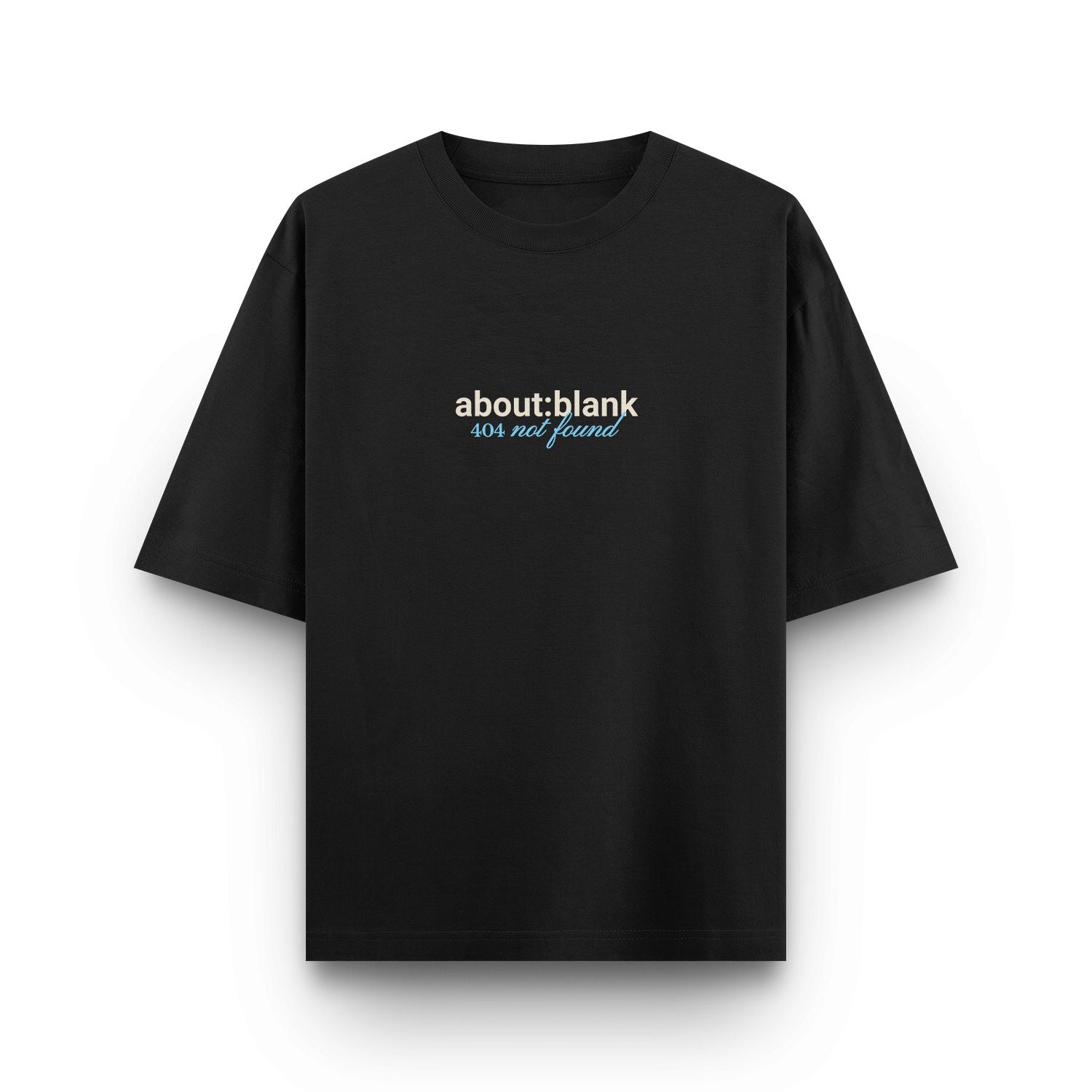 Oversized "about:blank" Graphic T-Shirt - Black Streetwear Tee