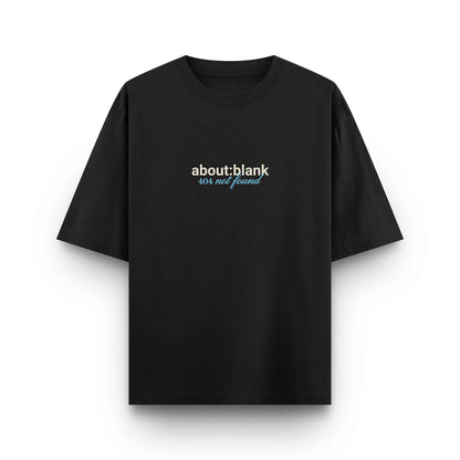 Oversized "about:blank" Graphic T-Shirt - Black Streetwear Tee