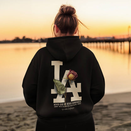 Unisex Urban Oversized Black LA Hoodie