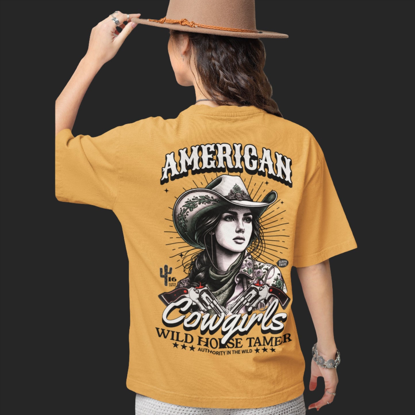 American Cowgirl Printed Graphic Oversized Tee