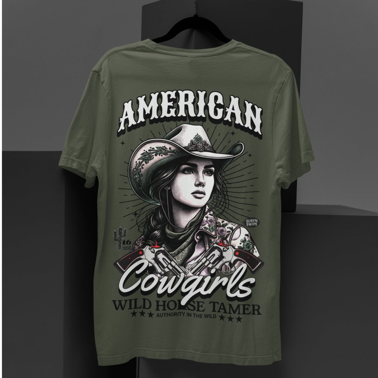 American Cowgirl Printed Graphic Oversized Tee