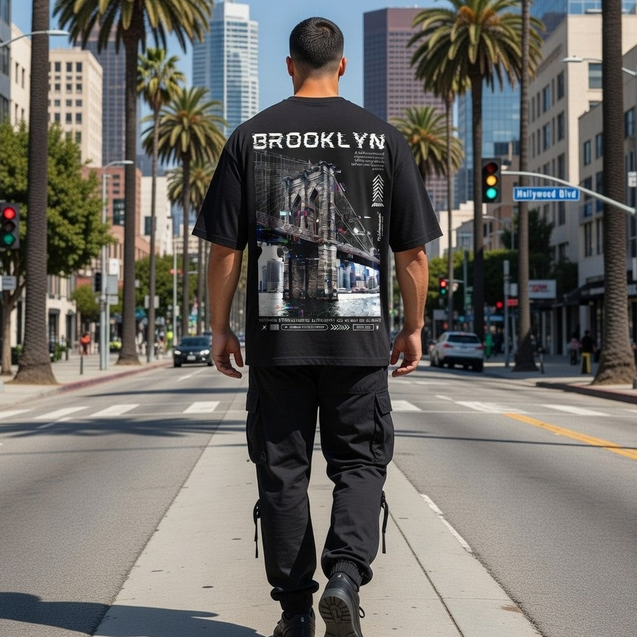 Brooklyn Glitch Oversized Heavyweight T-Shirt