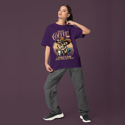 Oversized Coffee T-Shirt - Premium Cotton, Unisex Fit