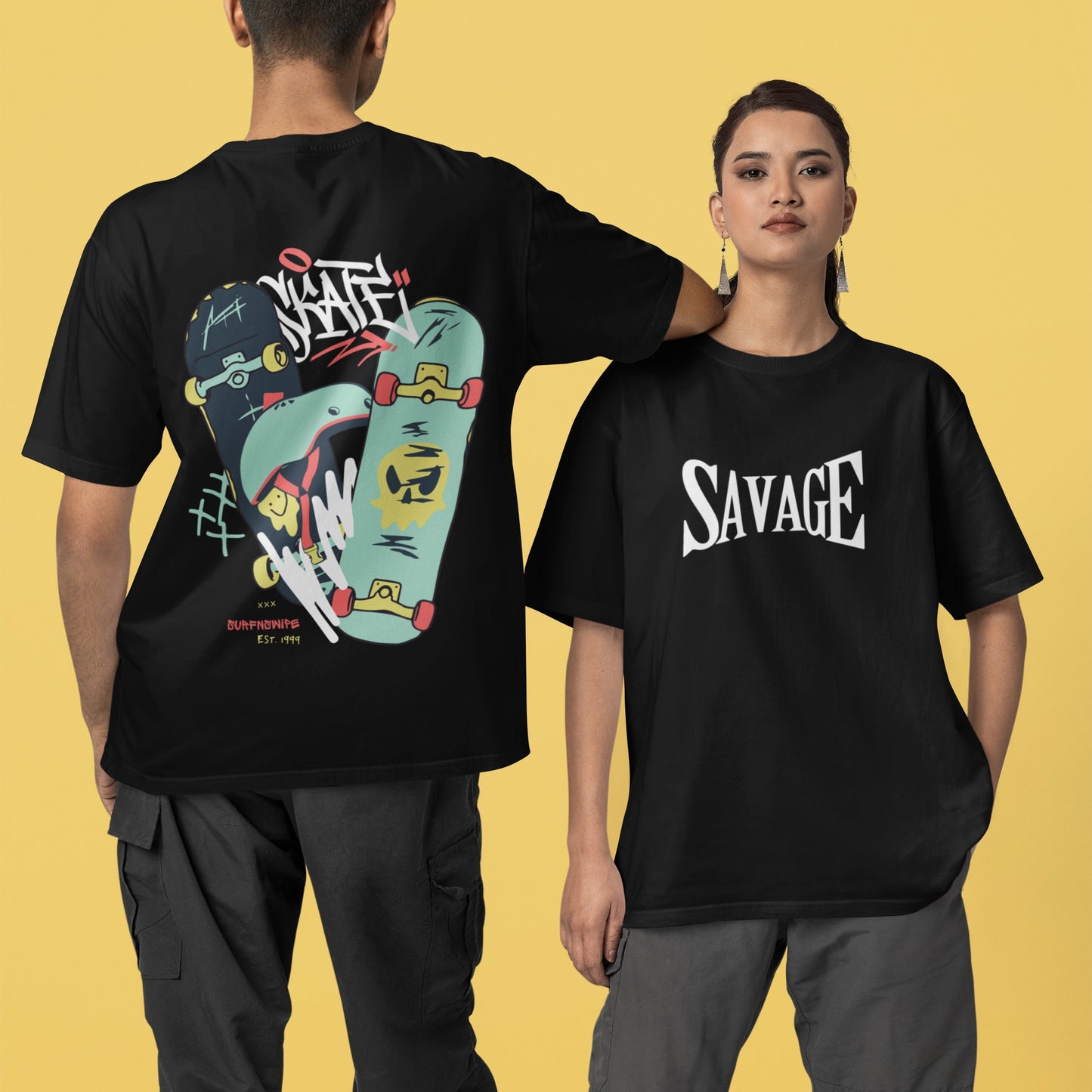 Unisex Black Savage Streetwear T-Shirt | Urban Fashion