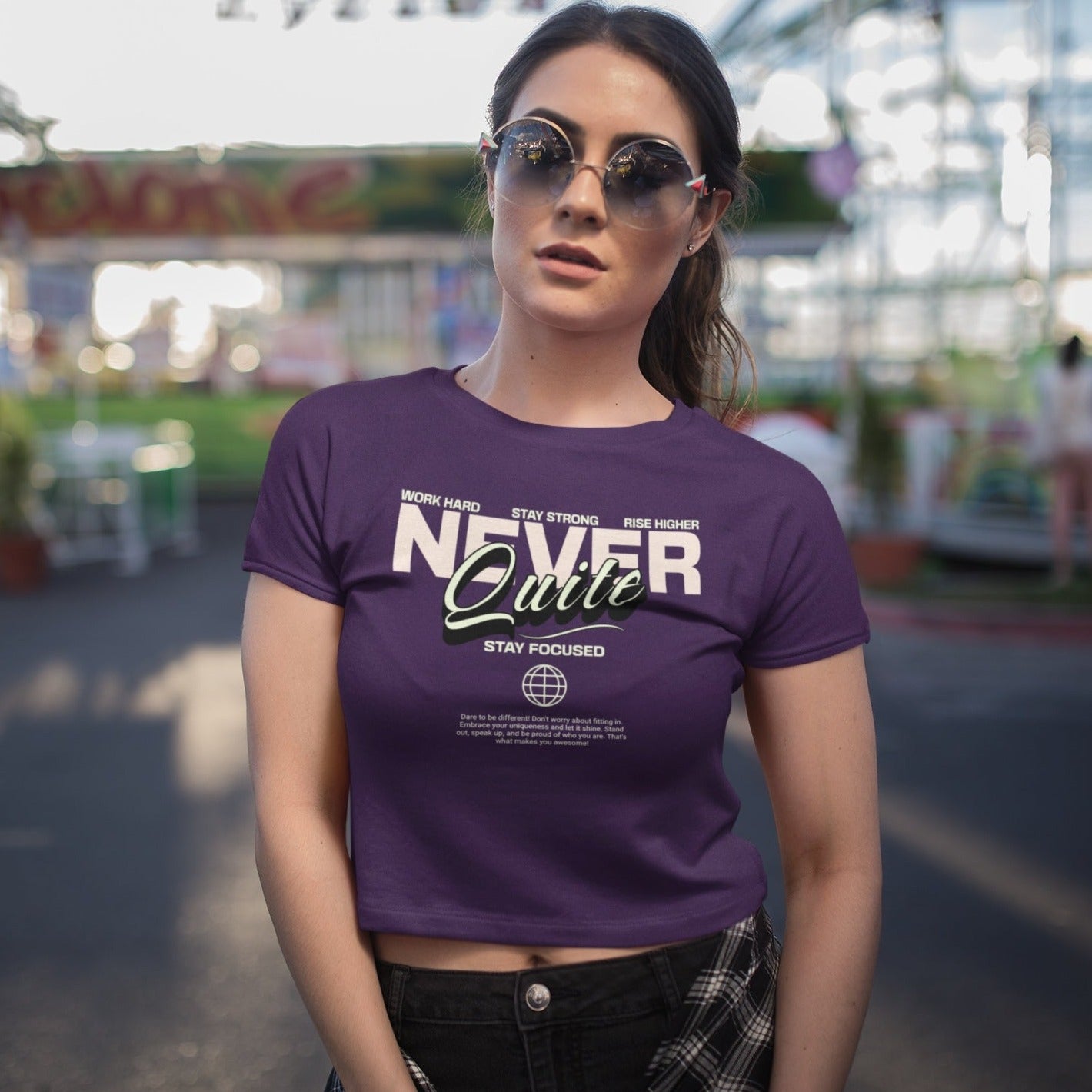 Never Quite Printed Lavender Cotton Crop Top