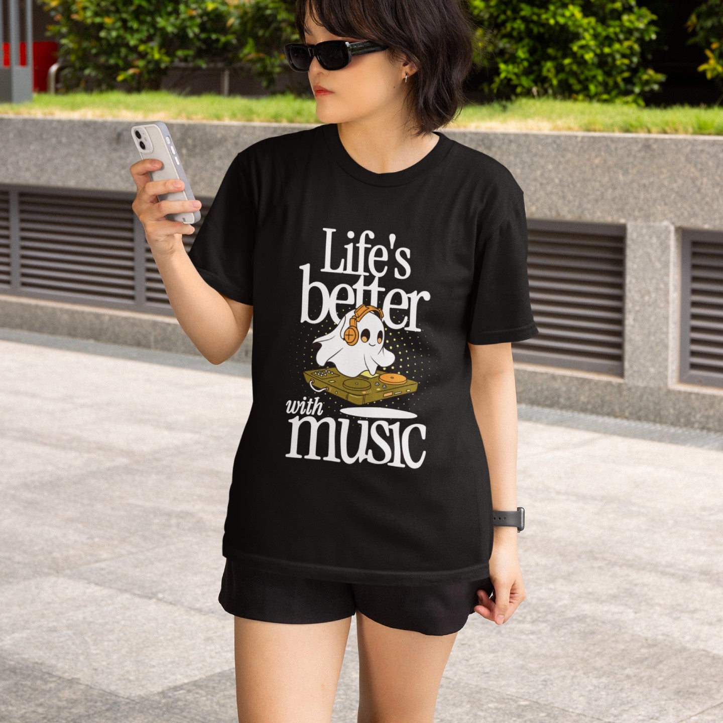 Music Vibe Round Neck Oversized Cotton T-shirt