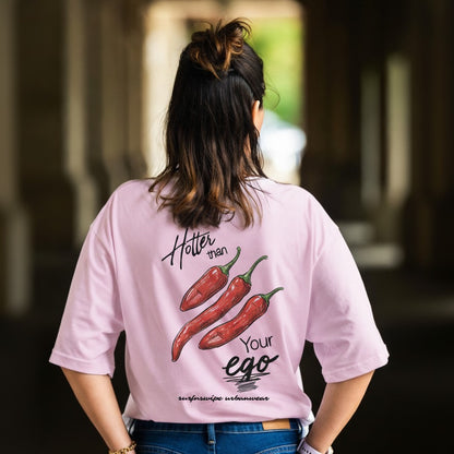 Hotter Than Your Ego Oversized Chili Graphic T-Shirt