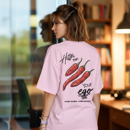 Hotter Than Your Ego Oversized Chili Graphic T-Shirt