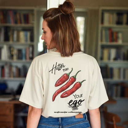 Hotter Than Your Ego Oversized Chili Graphic T-Shirt