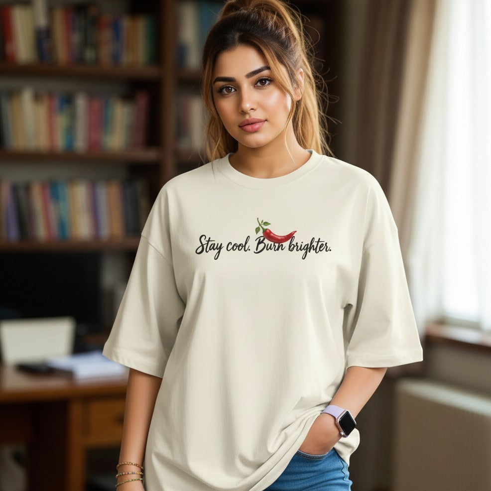 Hotter Than Your Ego Oversized Chili Graphic T-Shirt