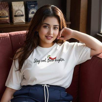 Hotter Than Your Ego Oversized Chili Graphic T-Shirt