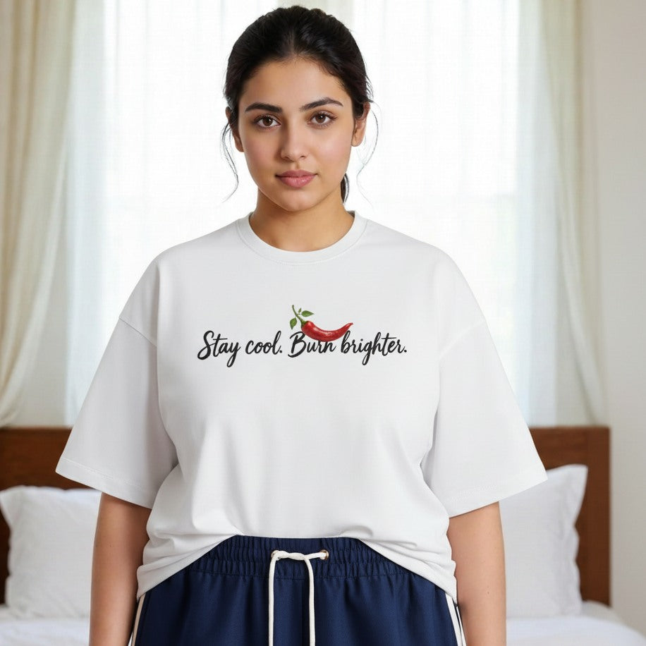 Hotter Than Your Ego Oversized Chili Graphic T-Shirt