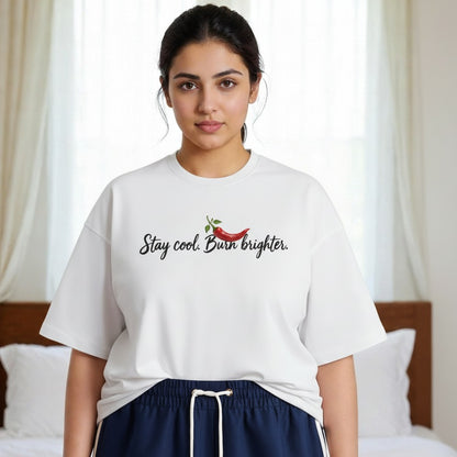 Hotter Than Your Ego Oversized Chili Graphic T-Shirt