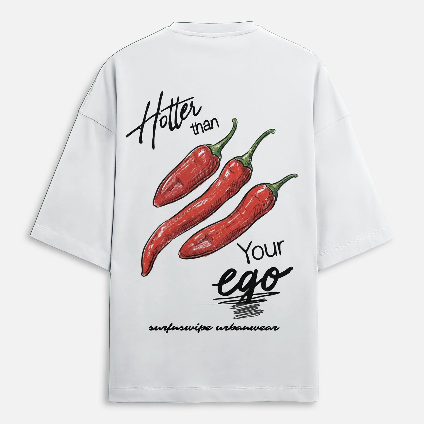 Hotter Than Your Ego Oversized Chili Graphic T-Shirt
